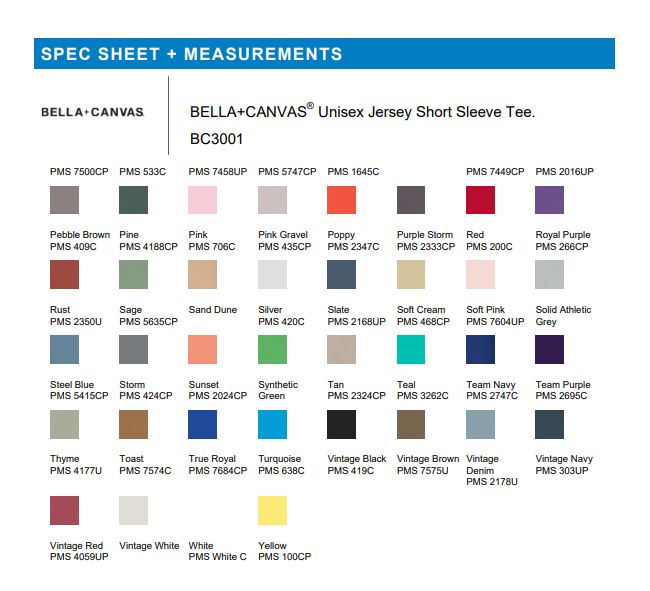 TEE | Bella+Canvas BC3001/BC3001T