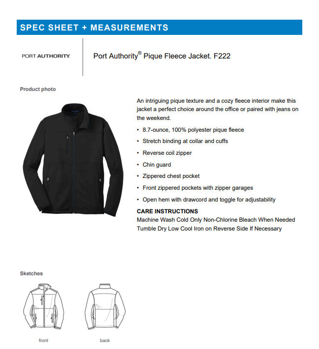 JACKET | Port Authority F222